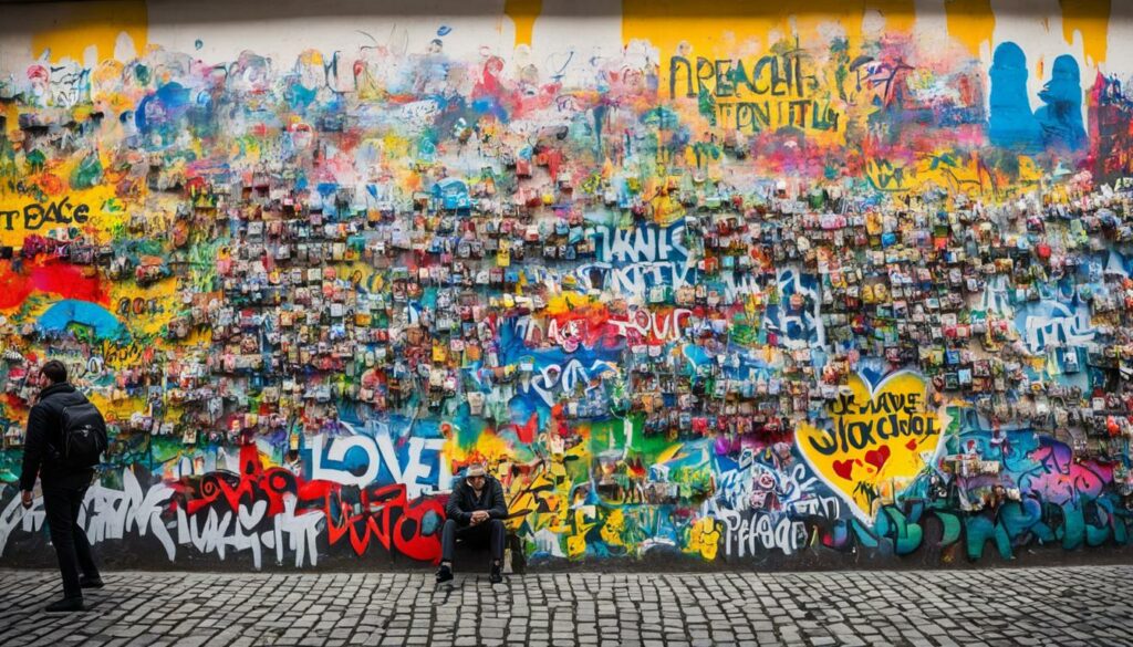 Kleurrijke Lennonmuur, Praag