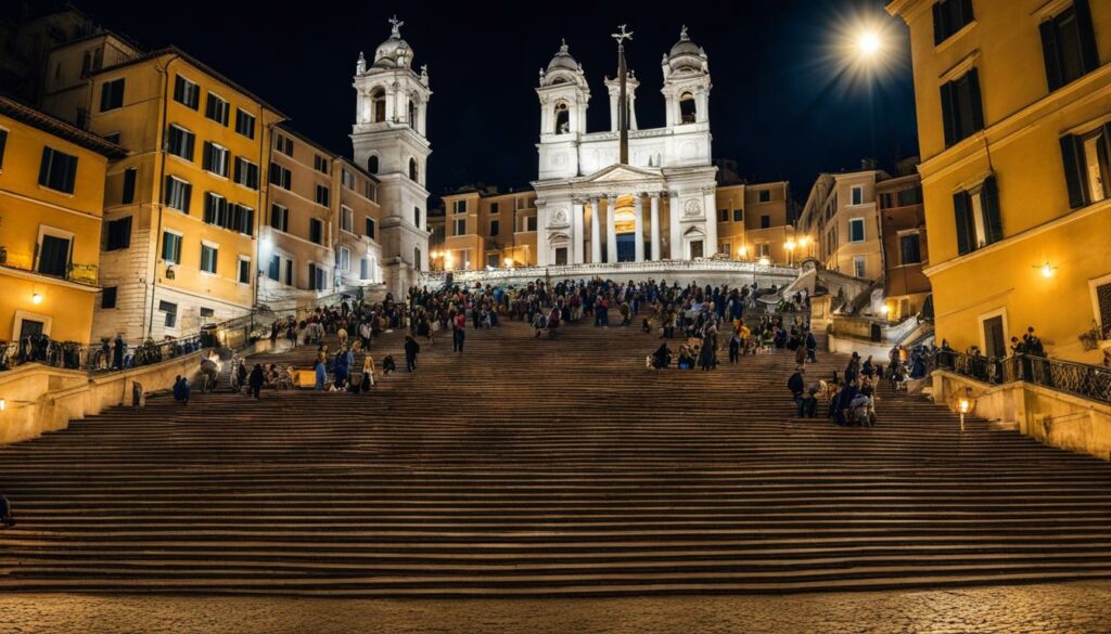 Rome nachtleven bij de Spaanse Trappen