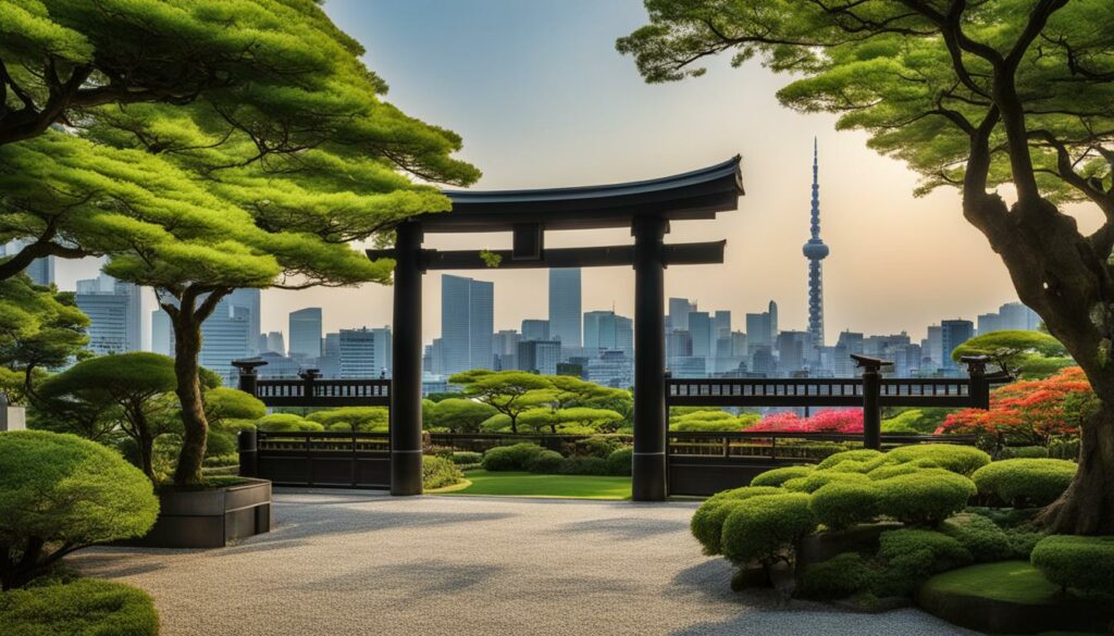 Shinjuku Gyoen en Tokyo Skytree